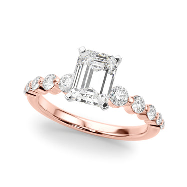 Single Row Single Shared Prong Engagement Ring – Lab Diamond Engagement Ring in 18K Gold | Just Brilliant – view 49
