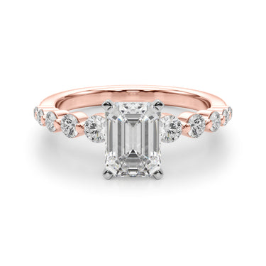 Single Row Single Shared Prong Engagement Ring – Lab Diamond Engagement Ring in 18K Gold | Just Brilliant – view 67