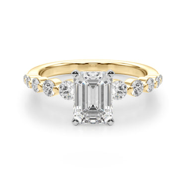 Single Row Single Shared Prong Engagement Ring – Lab Diamond Engagement Ring in 18K Gold | Just Brilliant – view 43
