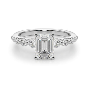 Single Row Single Shared Prong Engagement Ring – Lab Diamond Engagement Ring in 18K Gold | Just Brilliant – view 19