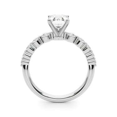Single Row Single Shared Prong Engagement Ring – Lab Diamond Engagement Ring in 18K Gold | Just Brilliant – view 7
