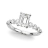 Single Row Single Shared Prong Engagement Ring – Radiant Lab Diamond Engagement Ring in 18K Gold | Just Brilliant