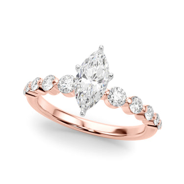 Single Row Single Shared Prong Engagement Ring – Lab Diamond Engagement Ring in 18K Gold | Just Brilliant – view 50