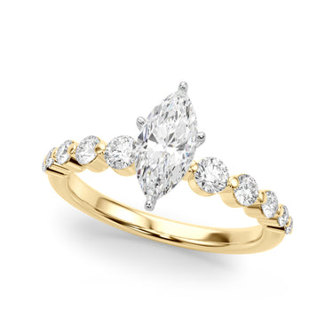 Single Row Single Shared Prong Engagement Ring – Lab Diamond Engagement Ring in 18K Gold | Just Brilliant – view 26