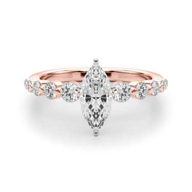 Single Row Single Shared Prong Engagement Ring – Lab Diamond Engagement Ring in 18K Gold | Just Brilliant – view 68