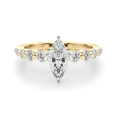 Single Row Single Shared Prong Engagement Ring – Lab Diamond Engagement Ring in 18K Gold | Just Brilliant – view 44
