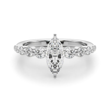 Single Row Single Shared Prong Engagement Ring – Lab Diamond Engagement Ring in 18K Gold | Just Brilliant – view 20