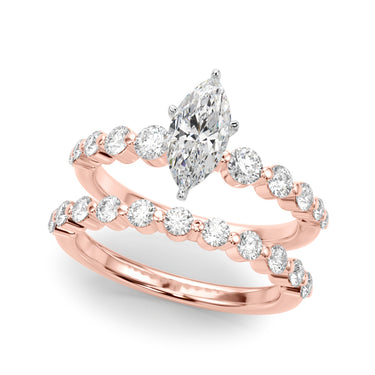 Single Row Single Shared Prong Engagement Ring – Lab Diamond Engagement Ring in 18K Gold | Just Brilliant – view 62