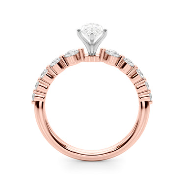 Single Row Single Shared Prong Engagement Ring – Lab Diamond Engagement Ring in 18K Gold | Just Brilliant – view 56
