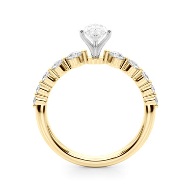 Single Row Single Shared Prong Engagement Ring – Lab Diamond Engagement Ring in 18K Gold | Just Brilliant – view 32