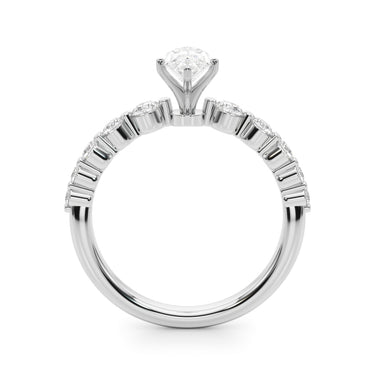 Single Row Single Shared Prong Engagement Ring – Lab Diamond Engagement Ring in 18K Gold | Just Brilliant – view 8