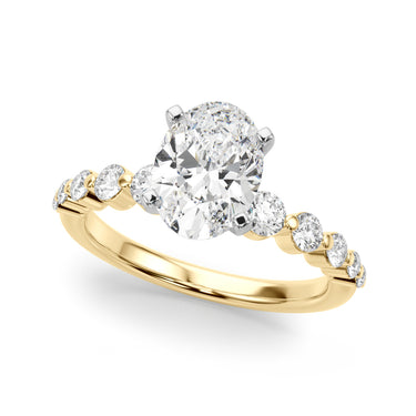 Single Row Single Shared Prong Engagement Ring – Lab Diamond Engagement Ring in 18K Gold | Just Brilliant – view 27