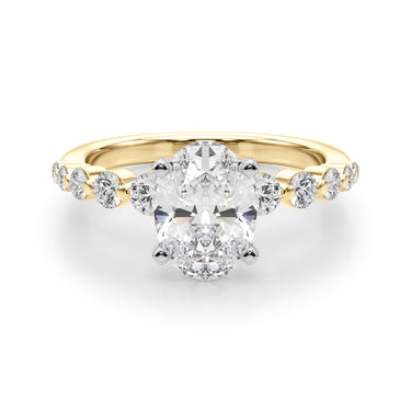 Single Row Single Shared Prong Engagement Ring – Lab Diamond Engagement Ring in 18K Gold | Just Brilliant – view 45