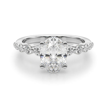 Single Row Single Shared Prong Engagement Ring – Lab Diamond Engagement Ring in 18K Gold | Just Brilliant – view 21