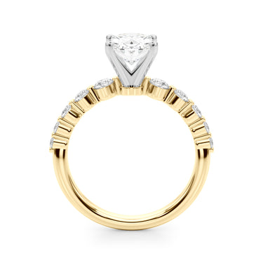 Single Row Single Shared Prong Engagement Ring – Lab Diamond Engagement Ring in 18K Gold | Just Brilliant – view 33
