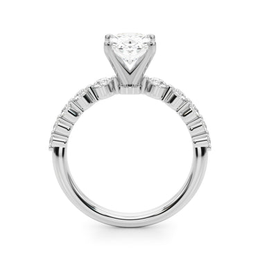 Single Row Single Shared Prong Engagement Ring – Lab Diamond Engagement Ring in 18K Gold | Just Brilliant – view 9