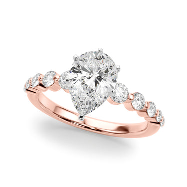 Single Row Single Shared Prong Engagement Ring – Lab Diamond Engagement Ring in 18K Gold | Just Brilliant – view 52