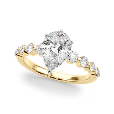 Single Row Single Shared Prong Engagement Ring – Lab Diamond Engagement Ring in 18K Gold | Just Brilliant – view 28