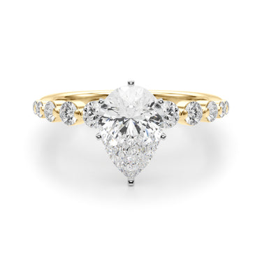 Single Row Single Shared Prong Engagement Ring – Lab Diamond Engagement Ring in 18K Gold | Just Brilliant – view 46