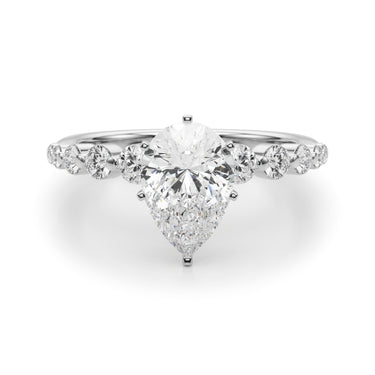 Single Row Single Shared Prong Engagement Ring – Lab Diamond Engagement Ring in 18K Gold | Just Brilliant – view 22
