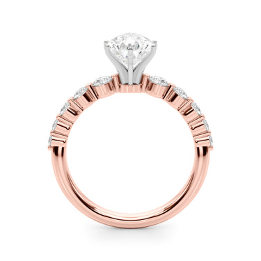 Single Row Single Shared Prong Engagement Ring – Lab Diamond Engagement Ring in 18K Gold | Just Brilliant – view 58