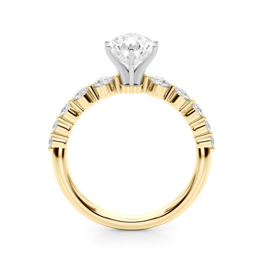 Single Row Single Shared Prong Engagement Ring – Lab Diamond Engagement Ring in 18K Gold | Just Brilliant – view 34