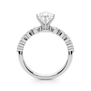 Single Row Single Shared Prong Engagement Ring – Lab Diamond Engagement Ring in 18K Gold | Just Brilliant – view 10
