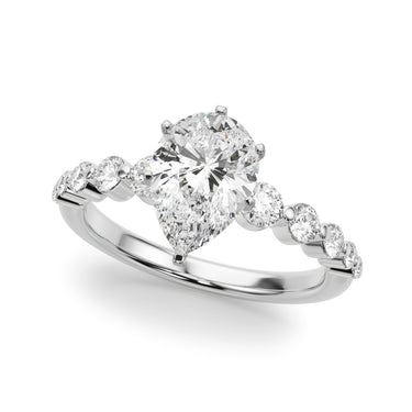 Single Row Single Shared Prong Engagement Ring – Lab Diamond Engagement Ring in 18K Gold | Just Brilliant – lifestyle view