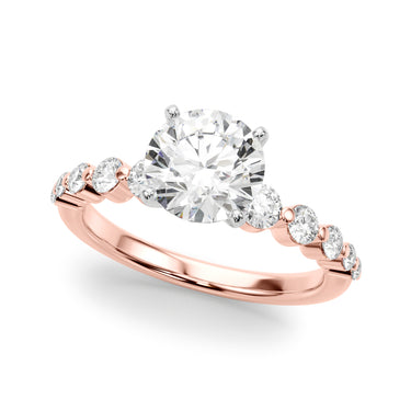 Single Row Single Shared Prong Engagement Ring – Lab Diamond Engagement Ring in 18K Gold | Just Brilliant – view 53