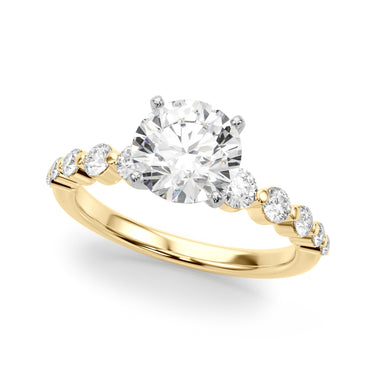 Single Row Single Shared Prong Engagement Ring – Lab Diamond Engagement Ring in 18K Gold | Just Brilliant – view 29