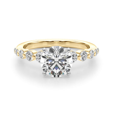 Single Row Single Shared Prong Engagement Ring – Lab Diamond Engagement Ring in 18K Gold | Just Brilliant – view 47