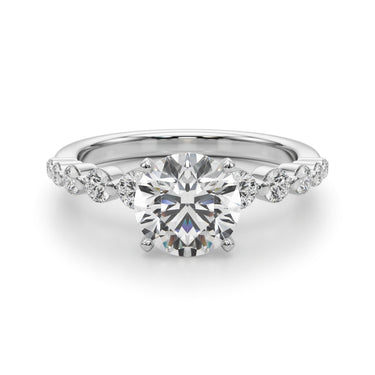 Single Row Single Shared Prong Engagement Ring – Lab Diamond Engagement Ring in 18K Gold | Just Brilliant – view 23