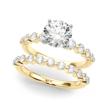 Single Row Single Shared Prong Engagement Ring – Lab Diamond Engagement Ring in 18K Gold | Just Brilliant – view 41