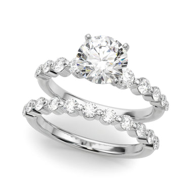 Single Row Single Shared Prong Engagement Ring – Lab Diamond Engagement Ring in 18K Gold | Just Brilliant – view 17