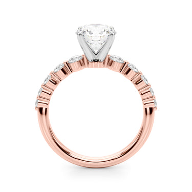 Single Row Single Shared Prong Engagement Ring – Lab Diamond Engagement Ring in 18K Gold | Just Brilliant – view 59