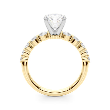 Single Row Single Shared Prong Engagement Ring – Lab Diamond Engagement Ring in 18K Gold | Just Brilliant – view 35