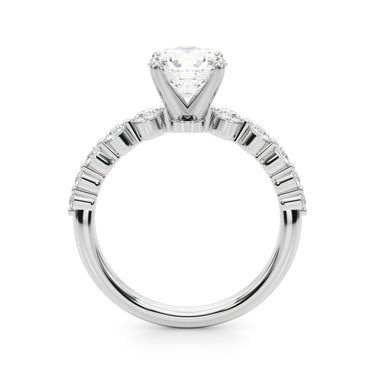 Single Row Single Shared Prong Engagement Ring – Lab Diamond Engagement Ring in 18K Gold | Just Brilliant – view 11