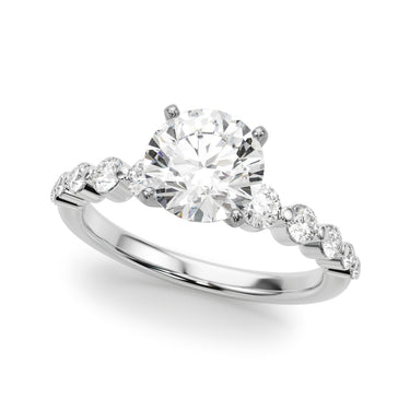 Single Row Single Shared Prong Engagement Ring – Lab Diamond Engagement Ring in 18K Gold | Just Brilliant – side view