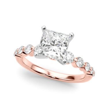 Single Row Single Shared Prong Engagement Ring – Lab Diamond Engagement Ring in 18K Gold | Just Brilliant – view 54