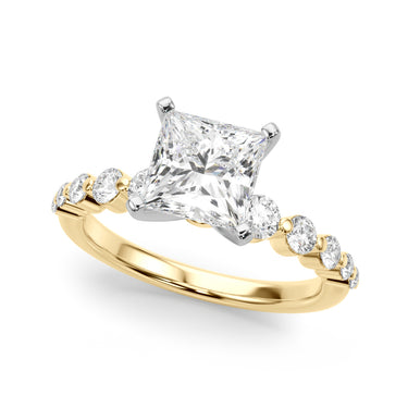 Single Row Single Shared Prong Engagement Ring – Lab Diamond Engagement Ring in 18K Gold | Just Brilliant – view 30