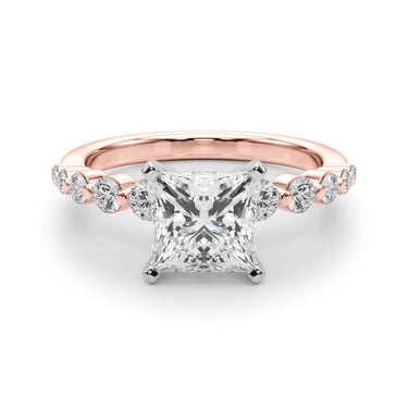 Single Row Single Shared Prong Engagement Ring – Lab Diamond Engagement Ring in 18K Gold | Just Brilliant – view 72
