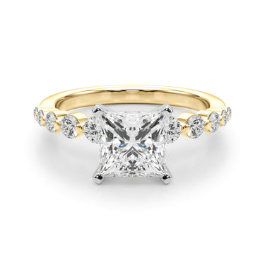 Single Row Single Shared Prong Engagement Ring – Lab Diamond Engagement Ring in 18K Gold | Just Brilliant – view 48