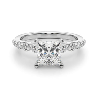 Single Row Single Shared Prong Engagement Ring – Lab Diamond Engagement Ring in 18K Gold | Just Brilliant – view 24