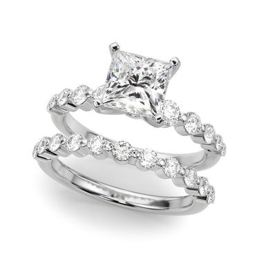 Single Row Single Shared Prong Engagement Ring – Lab Diamond Engagement Ring in 18K Gold | Just Brilliant – view 18