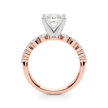 Single Row Single Shared Prong Engagement Ring – Lab Diamond Engagement Ring in 18K Gold | Just Brilliant – view 60