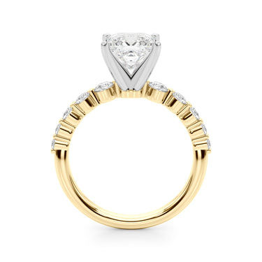 Single Row Single Shared Prong Engagement Ring – Lab Diamond Engagement Ring in 18K Gold | Just Brilliant – view 36