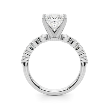 Single Row Single Shared Prong Engagement Ring – Lab Diamond Engagement Ring in 18K Gold | Just Brilliant – view 12