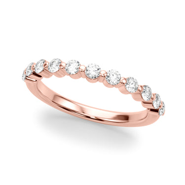 Single Shared Prong Wedding Band – Lab Diamond Wedding Band in 18K Gold | Just Brilliant – side view