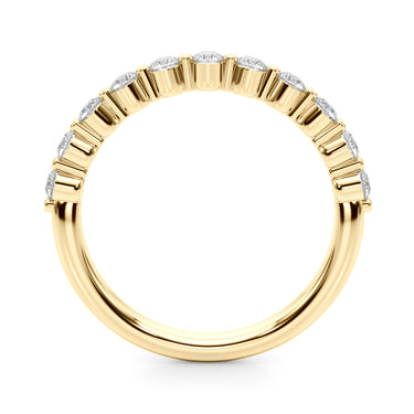 Single Shared Prong Wedding Band – Lab Diamond Wedding Band in 18K Gold | Just Brilliant – lifestyle view