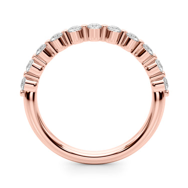 Single Shared Prong Wedding Band – Lab Diamond Wedding Band in 18K Gold | Just Brilliant – angle view